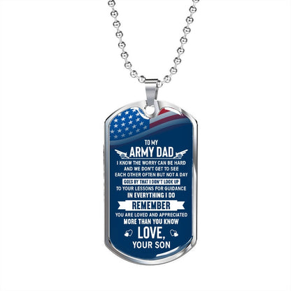 Dad Dog Tag, Army Dad Fathers Day Dog Tag, Fathers Day Necklace,army Father Dogtag, A Child-Daughter Or Son's Gift To Father Daddy