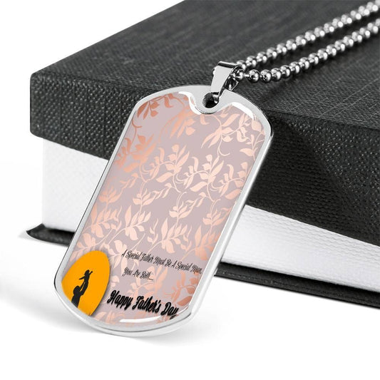 Dad Dog Tag Father’S Day Gift, Custom A Special Father Happy Father’S Day Dog Tag Military Chain Necklace Dog Tag