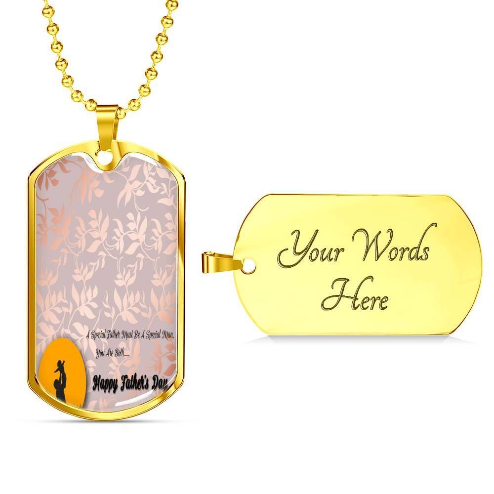 Dad Dog Tag Father’S Day Gift, Custom A Special Father Happy Father’S Day Dog Tag Military Chain Necklace Dog Tag