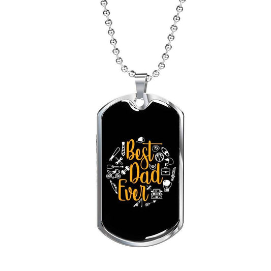 Dad Dog Tag Father’S Day Gift, Custom Best Dad Ever Dog Tag Military Chain Necklace Gift For Men Dog Tag