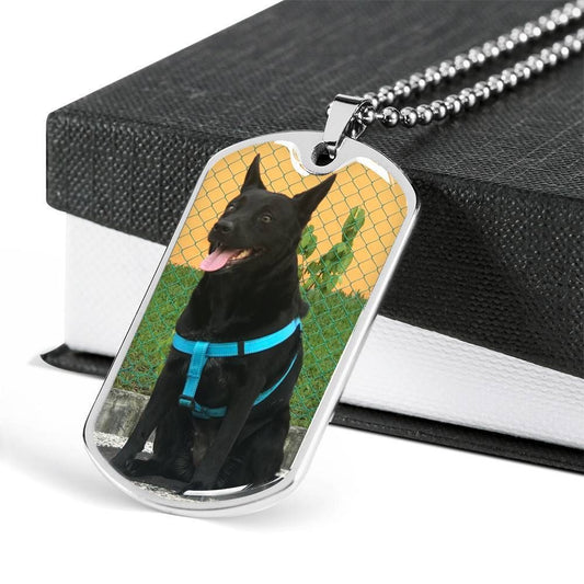 Dad Dog Tag Father’S Day Gift, Custom Black Dog Dog Tag Military Chain Necklace For Dog Lovers Dog Tag