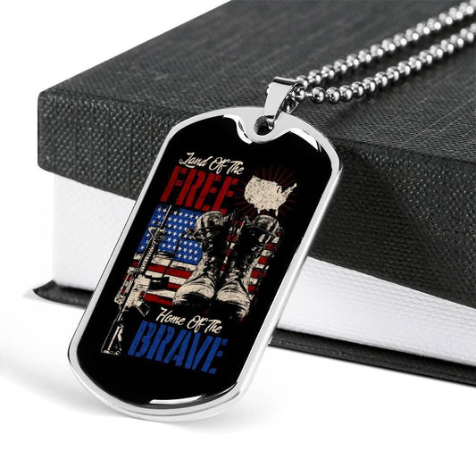 Dad Dog Tag Father’S Day Gift, Custom Dog Tag Military Chain Necklace For Veteran Dad Gun Dog Tag