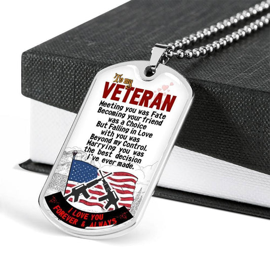 Dad Dog Tag Father’S Day Gift, Custom Gift For Hubby Veteran Dad Dog Tag Military Chain Necklace Dog Tag