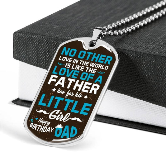 Dad Dog Tag Father’S Day Gift, Custom Happy Birthday Dad Dog Tag Military Chain Necklace For Dad Dog Tag