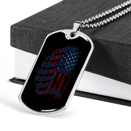 Dad Dog Tag Father’S Day Gift, Custom Independence Day Gift For Dad Dog Tag Military Chain Necklace Dog Tag