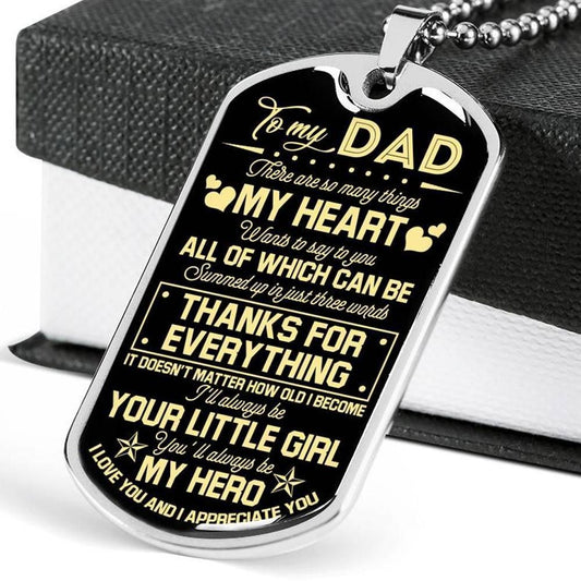 Dad Dog Tag Father’S Day Gift, Custom Thanks For Everything Dog Tag Military Chain Necklace Gift For Dad Dog Tag