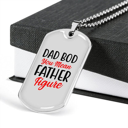 Dad Dog Tag, Dad Bod, Father Figure Dog Tag, Father’S Day Dog Tag Necklace Gift