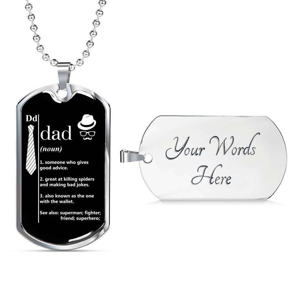 Dad Dog Tag Custom Picture Father’S Day Gift, Dad Definition Dog Tag Military Chain Necklace Gift For Dad Dog Tag Rakva