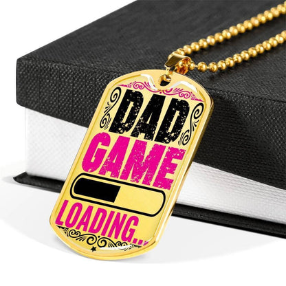 Dad Dog Tag Custom Picture Father’S Day Gift, Dad Game Loading Dog Tag Military Chain Necklace For Dad Dog Tag Rakva