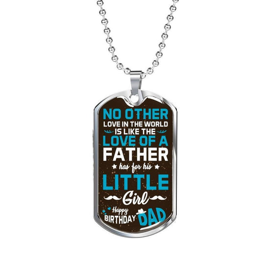 Dad Dog Tag, Daughter To Father Happy Birthday Necklace, Father's Day Dog Tag Necklace For Dad