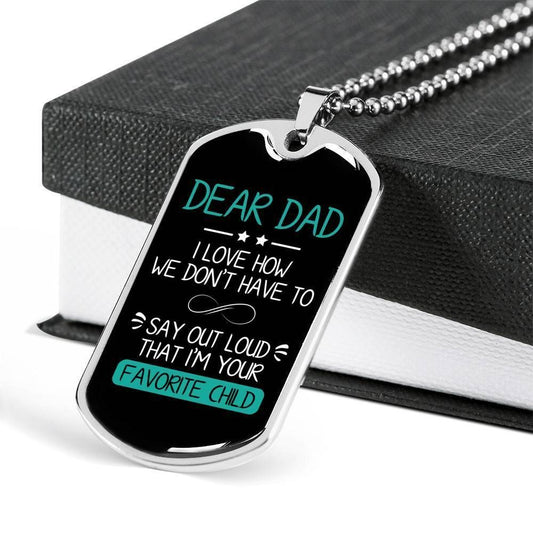 Dad Dog Tag Custom Picture, Dog Tag Military Chain Necklace For Dad I Love You Dog Tag