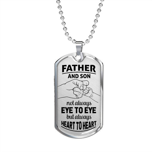 Dad Dog Tag, Eye To Eye ! Father's Day Dog Tag Necklace Gift