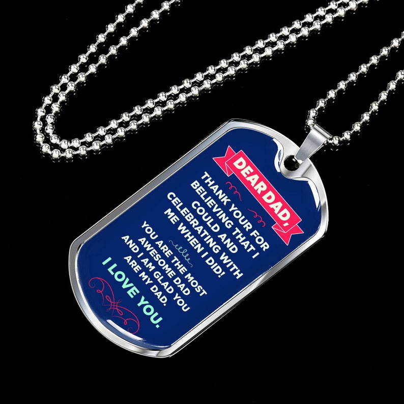 Dad Dog Tag, Father’S Day Dog Tag Necklace Gift For An Awesome Dad From Son/Daughter, Thank You, Appreciation, Birthday, Papa
