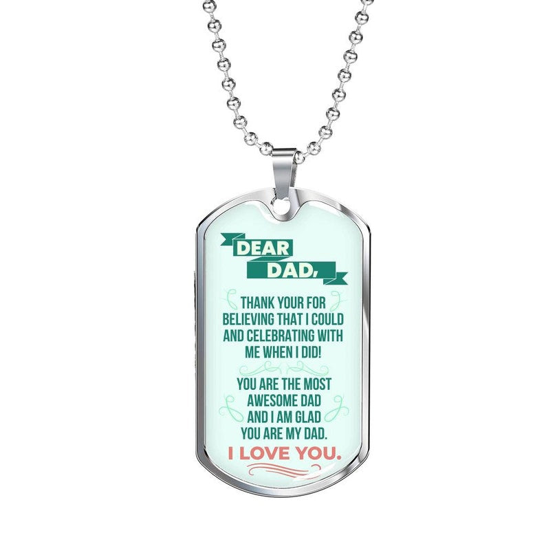 Dad Dog Tag, Father's Day Dog Tag Necklace Gift For An Awesome Dad From Son/Daughter, Thank You, Appreciation, Papa