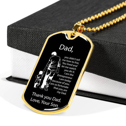 Dad Dog Tag, Father’S Day Dog Tag Necklace Gift For Dad From A An Entrepreneur Son, Thank You, Appreciation, Birthday, Papa