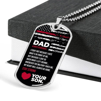 Dad Dog Tag, Father’S Day Dog Tag Necklace Gift For Dad From A Military, Navy, Airforce Son, Deployment Gift, Long Distance Rakva