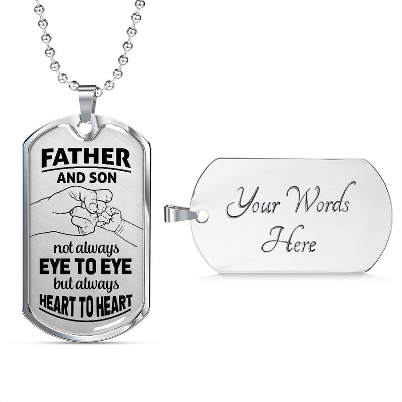 Dad Dog Tag, Father’S Day Dog Tag Necklace Gift For Father From Son Gift To Son From Father Rakva