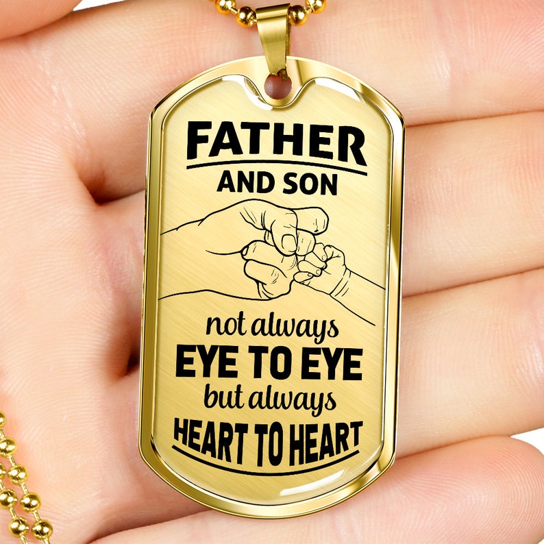 Dad Dog Tag, Father’S Day Dog Tag Necklace Gift For Father From Son Gift To Son From Father