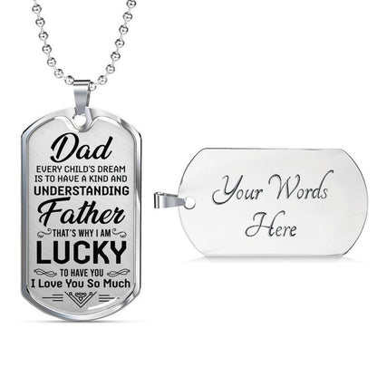 Dad Dog Tag, Father’S Day Dog Tag Necklace Gift For Father Rakva