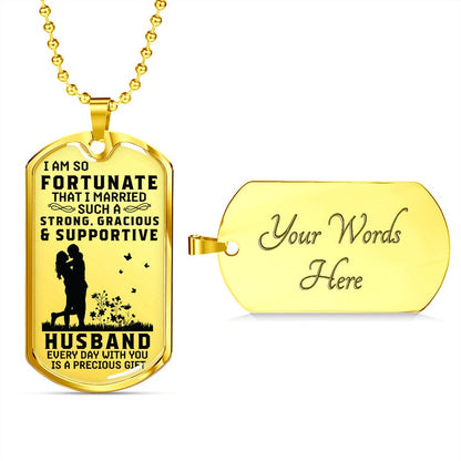 Dad Dog Tag, Father’S Day Dog Tag Necklace Gift From Wife, Birthday Anniversary Necklace For Him
