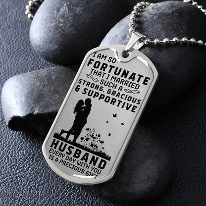 Dad Dog Tag, Father's Day Dog Tag Necklace Gift From Wife, Birthday Anniversary Necklace For Him