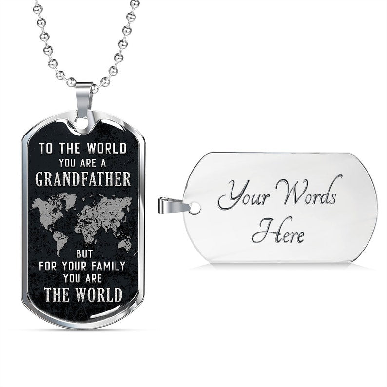 Dad Dog Tag, Father’S Day Dog Tag Necklace “ Gift “ Grandfather “ Dad “ Father/ Fathers Day “ Gift For Him “ Chain