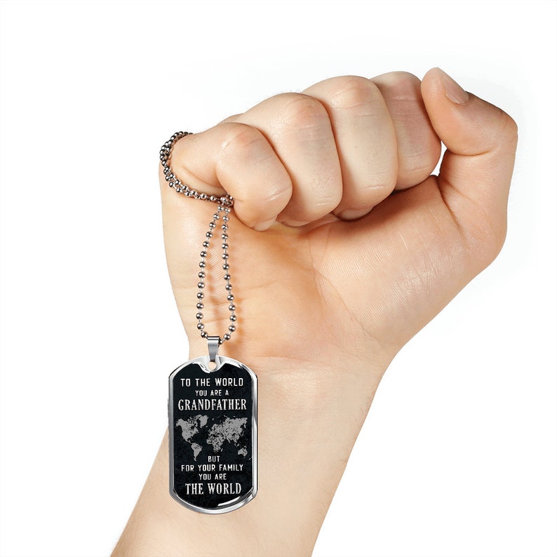 Dad Dog Tag, Father’S Day Dog Tag Necklace “ Gift “ Grandfather “ Dad “ Father/ Fathers Day “ Gift For Him “ Chain Rakva