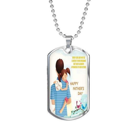 Dad Dog Tag Custom Picture Father’S Day, I Love You Daddy Father’S Day For Dad Necklace Father's Day Rakva