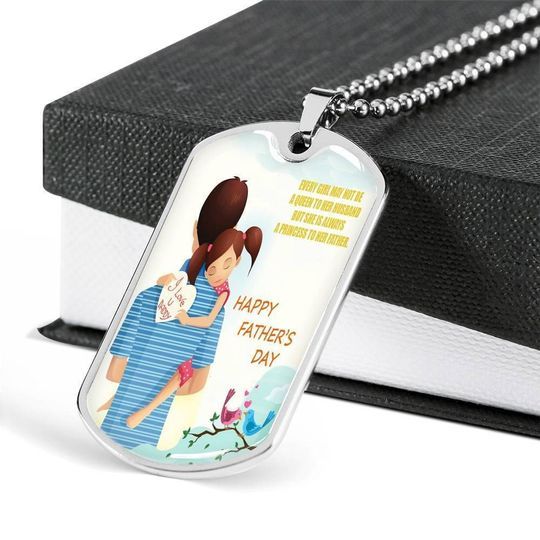 Dad Dog Tag Custom Picture Father’S Day, I Love You Daddy Father’S Day For Dad Necklace Rakva