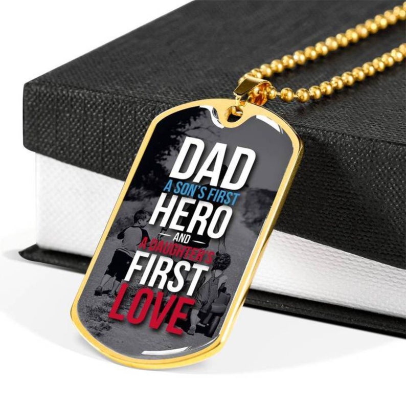 Dad Dog Tag Father’S Day Necklace, Gift For Dad, Daddy Gift, Father’S Day Gift, Husband Boyfriend Dad Engraved Dog Tag