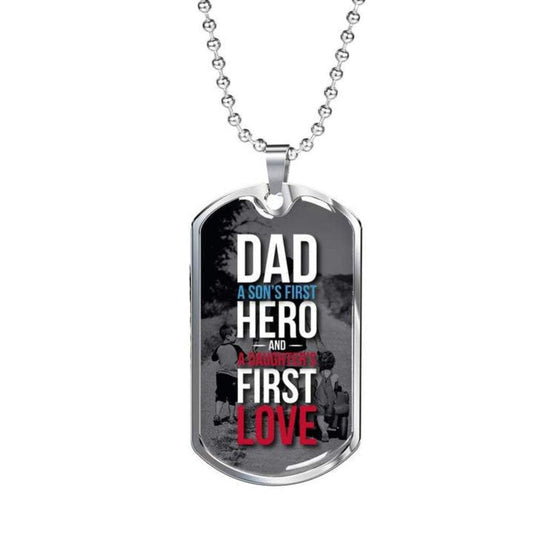 Dad Dog Tag Father's Day Necklace, Gift For Dad, Daddy Gift, Father's Day Gift, Husband Boyfriend Dad Engraved Dog Tag