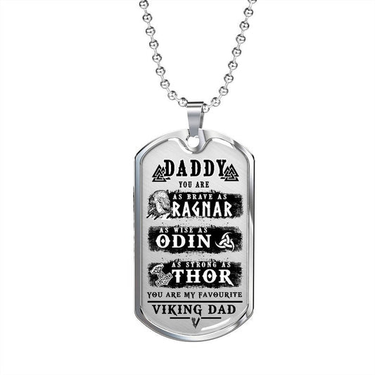 Dad Dog Tag, Fathers Day Gift For Dad, Necklace For Dad, Viking Style Necklace, Viking Dog Tag For Dad