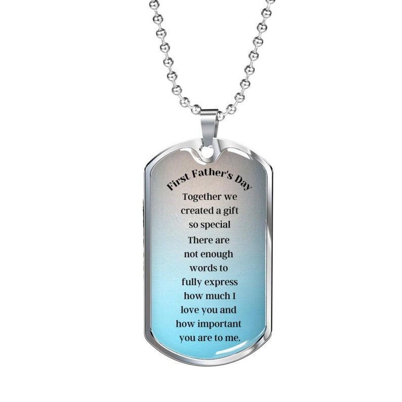 Dad Dog Tag, First Father's Day Necklace Gift, Gift For First Time Dad, First Father's Day Gift From Wife