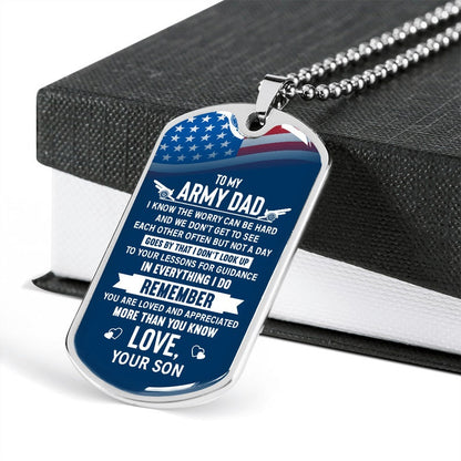 Dad Dog Tag, Gift For Army Dad! Fathers Day Dog Tag, Gift Rakva
