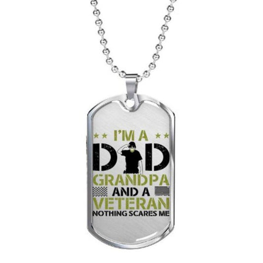 Dad Dog Tag, Gift For Dad, Gift For Grandpa, Personalized Father's Day Dog Tag Necklace