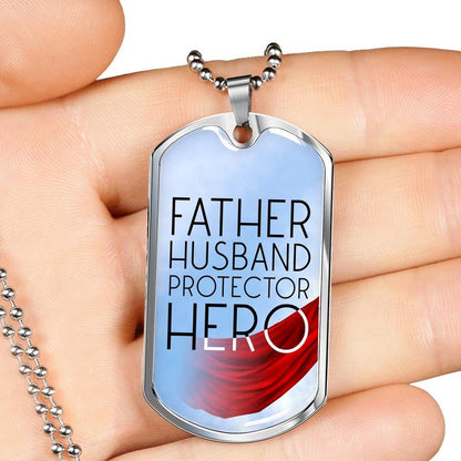Dad Dog Tag, Gift For Dad, Personalized Gift For Fathers Day, Hero Dog Tag Necklace