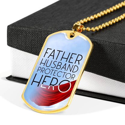 Dad Dog Tag, Gift For Dad, Personalized Gift For Fathers Day, Hero Dog Tag Necklace Rakva