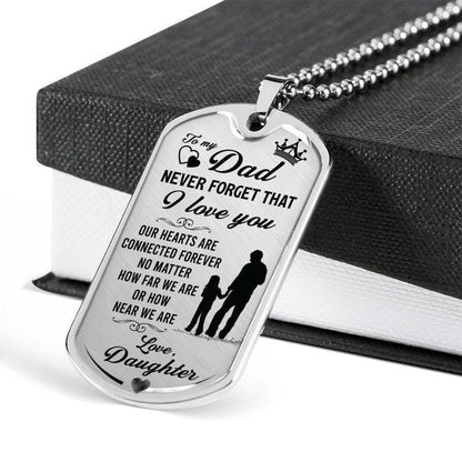 Dad Dog Tag, Gifts From Daughter To Father, Father’S Day Dog Tag Necklace For Dad Rakva