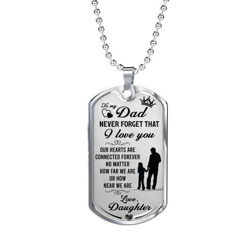 Dad Dog Tag, Gifts From Daughter To Father, Father's Day Dog Tag Necklace For Dad