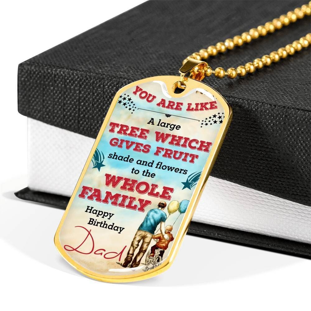 Dad Dog Tag Custom Picture Father’S Day Gift, Happy Birthday Dad Dog Tag Military Chain Necklace For Dad Dog Tag-2 Rakva