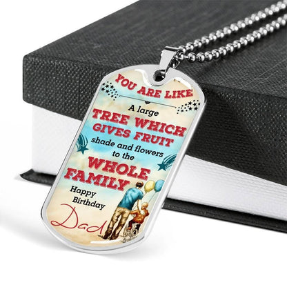 Dad Dog Tag Custom Picture, Happy Birthday Dad Dog Tag Military Chain Necklace For Dad Dog Tag-2