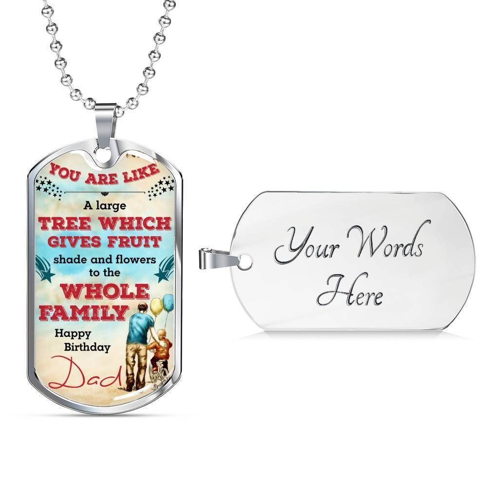 Dad Dog Tag Custom Picture Father’S Day Gift, Happy Birthday Dad Dog Tag Military Chain Necklace For Dad Dog Tag-2 Rakva