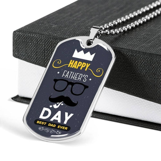 Dad Dog Tag Custom Picture, Happy Father's Day Dog Tag Military Chain Necklace For Dad Dog Tag-1