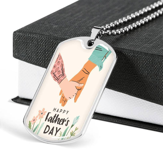 Dad Dog Tag Custom Picture, Happy Father's Day Dog Tag Military Chain Necklace For Dad Dog Tag-2