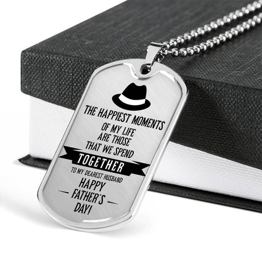 Dad Dog Tag Custom Picture, Happy Father's Day Dog Tag Military Chain Necklace For Dad Dog Tag-5