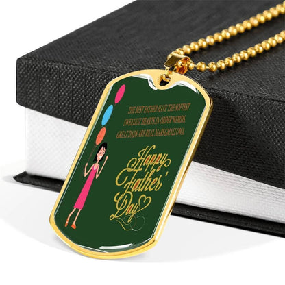 Dad Dog Tag Custom Picture Father’S Day Gift, Happy Father’S Day Green Dog Tag Military Chain Necklace For Dad Dog Tag Rakva