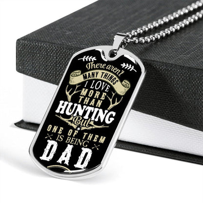 Dad Dog Tag, Hunting And Being A Dad Dog Tag, Custom Father’S Day Dog Tag Necklace Rakva