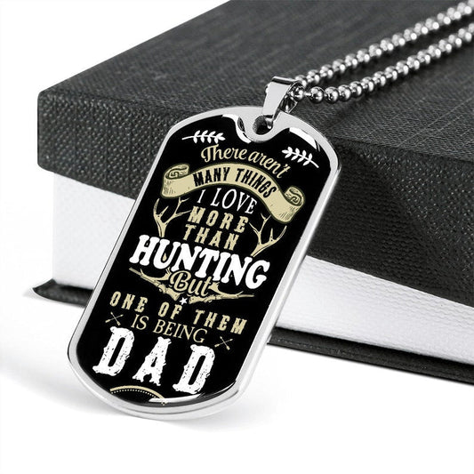 Dad Dog Tag, Hunting Dad Dog Tag Gift Necklace For Father, Father's Day Dog Tag Necklace