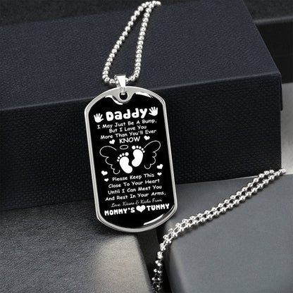 Dad Dog Tag, Husband Dog Tag, Father's Day Dog Tag Necklace, New Dad Gift, Daddy Gift From Unborn Baby, New Dad Gift From Wife V3