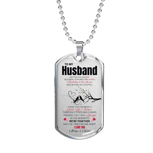Dad Dog Tag, Husband Dog Tag, To My Husband Father's Day Dog Tag, Thank You For Being A Great Life Partner